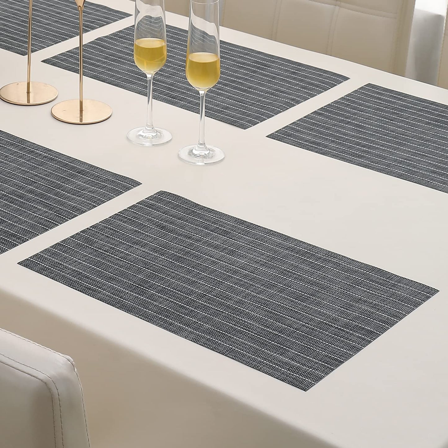 PVC Dining Table Mats, Grey