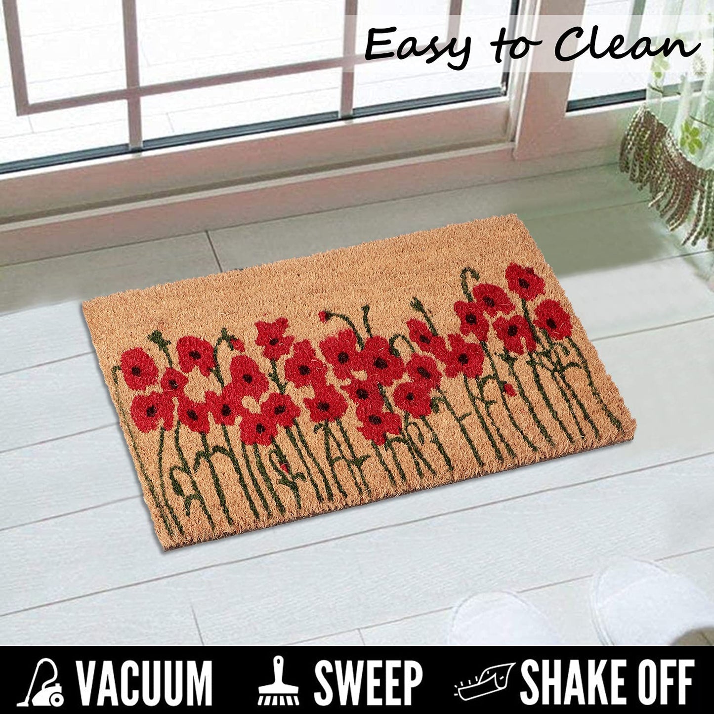 Coir Entrance Door Mat with Anti-Slip PVC Backing