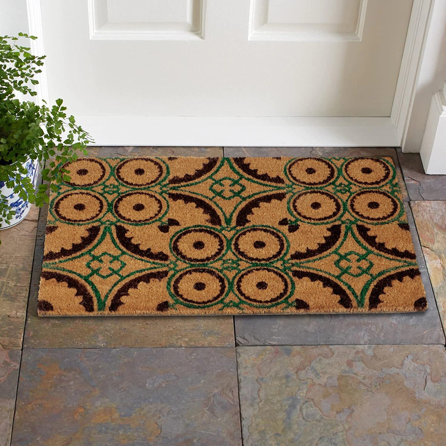 Coir Entrance Door Mat with Anti-Slip PVC Backing