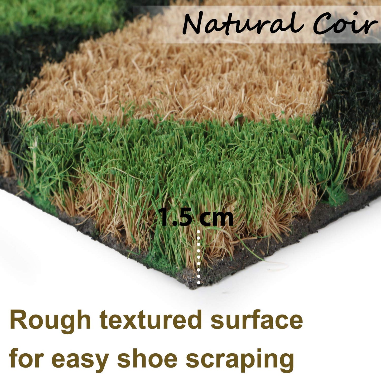 Coir Entrance Door Mat with Anti-Slip PVC Backing