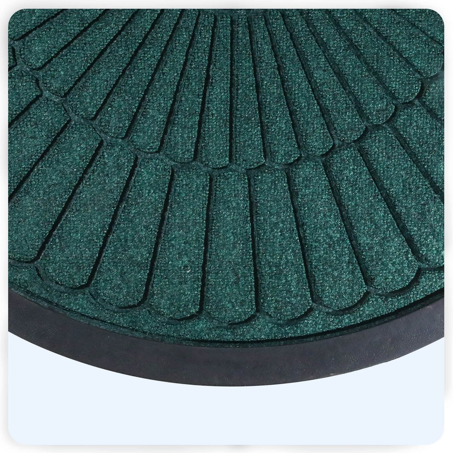 45X75cm Polypropylene Outdoor mat Half Circle Pattern for Entrance Doormat, Welcome mat, Green