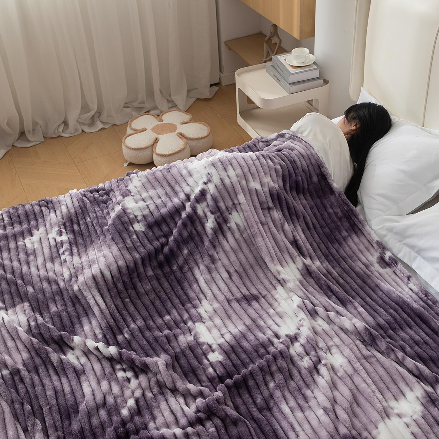 Purple Colour Double Bed Winter Blanket | HOKIPO