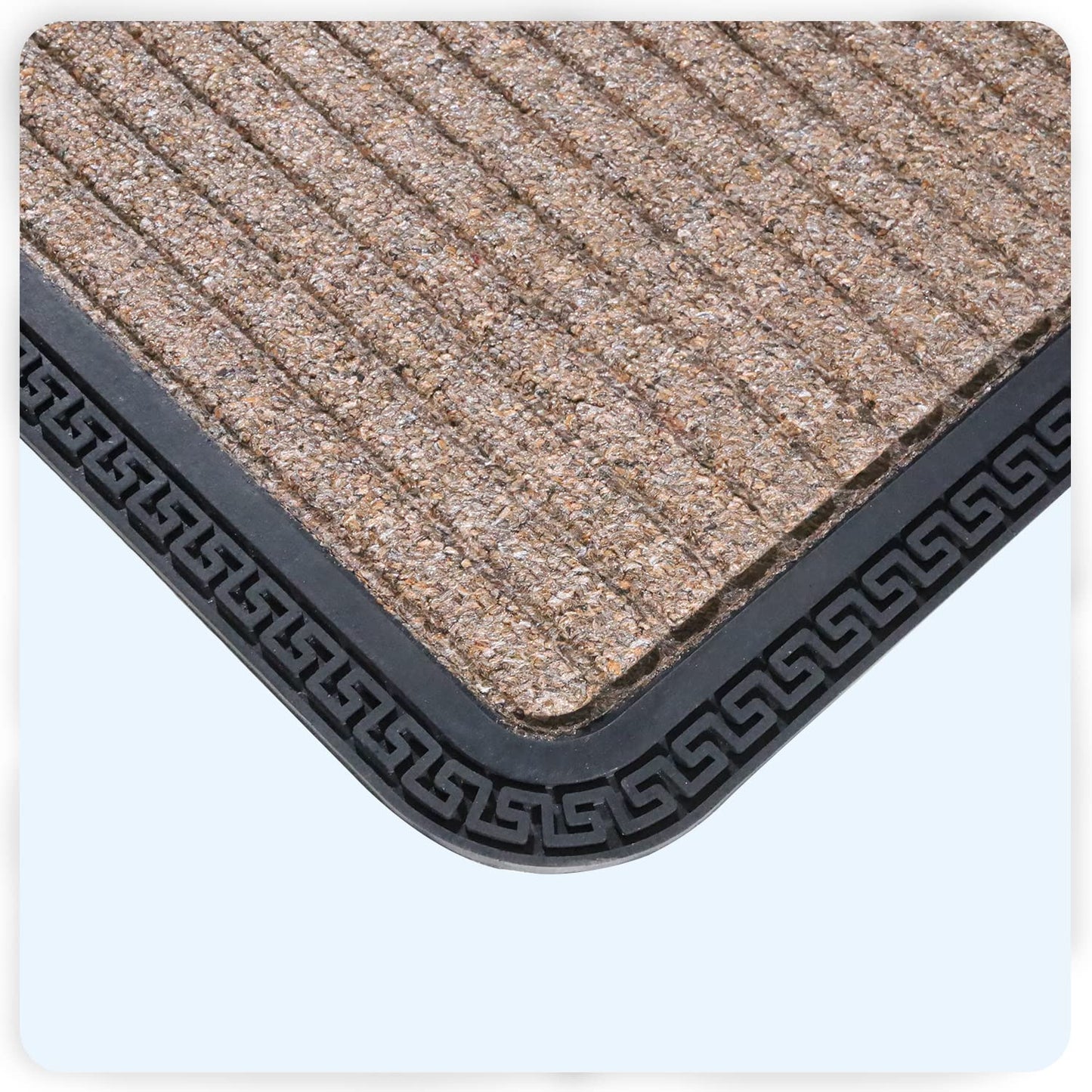 All Purpose Doormat with Rubber Backing, Thick mat for Outdoor and Indoor use, Brown