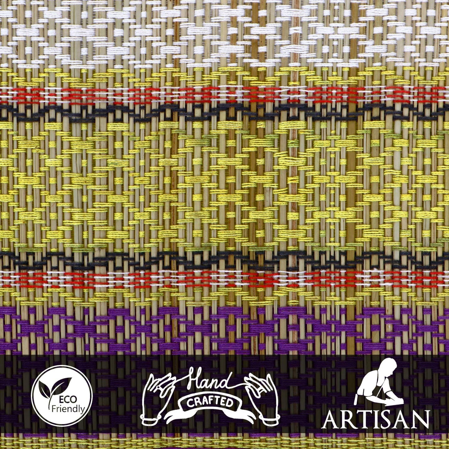 Natural Handmade Madurkathi Table Runner for Dining Table, Centre Table, Coffee Table, Teapoy, Purple