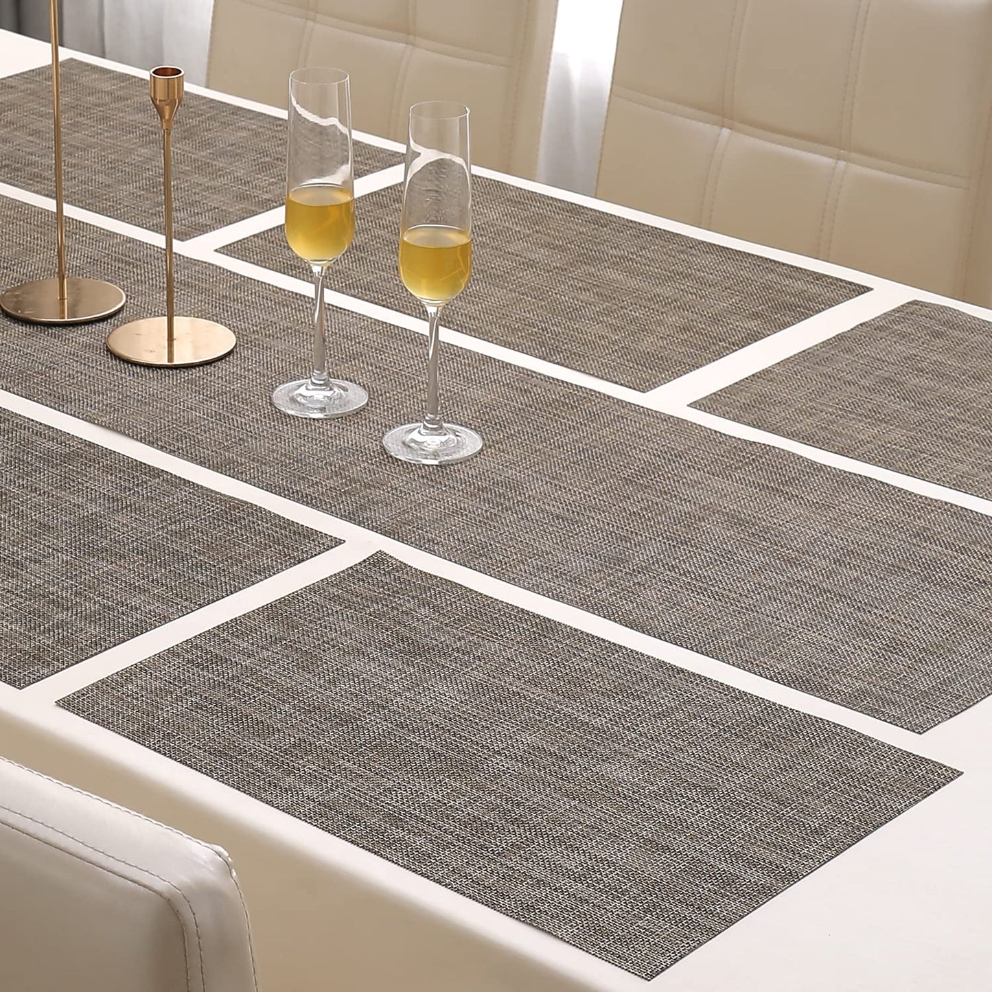 PVC Dining Table Mats, Ash Grey