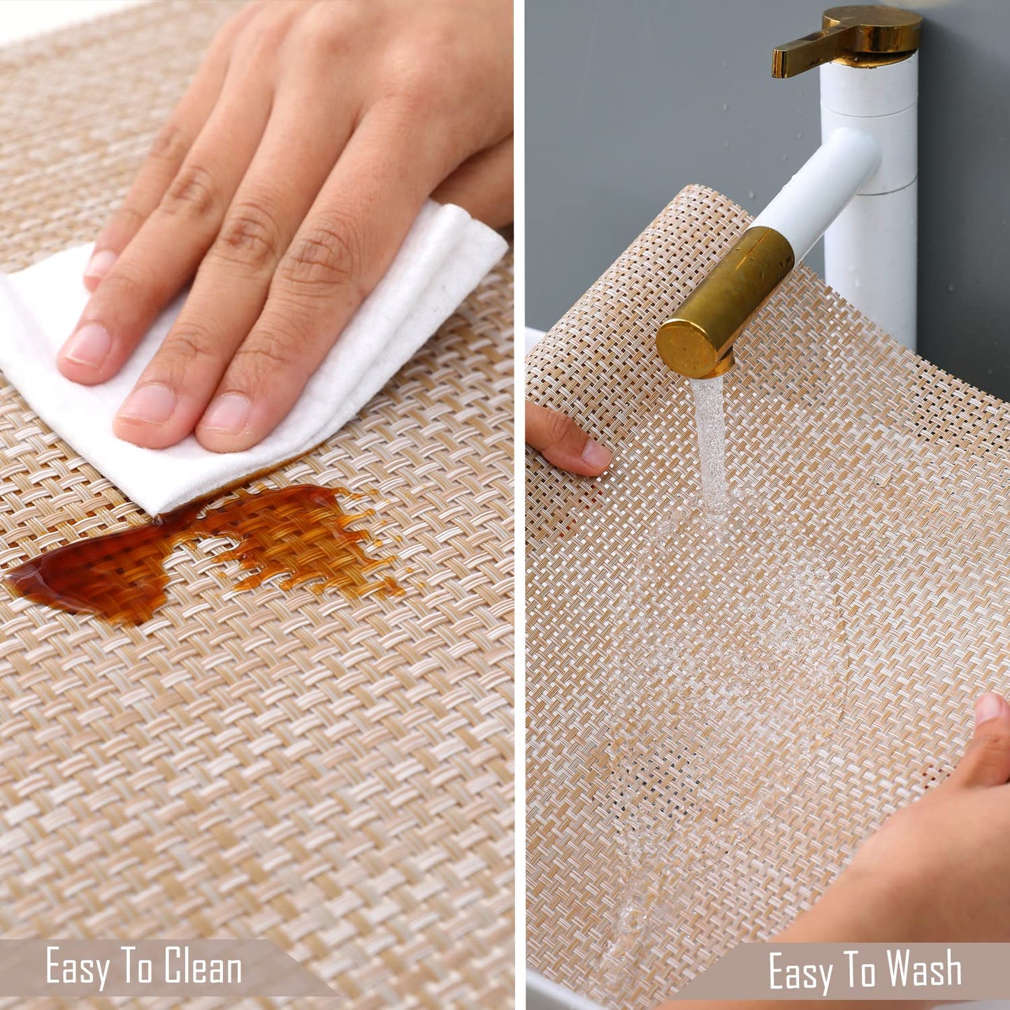 PVC Dining Table Mats, Beige