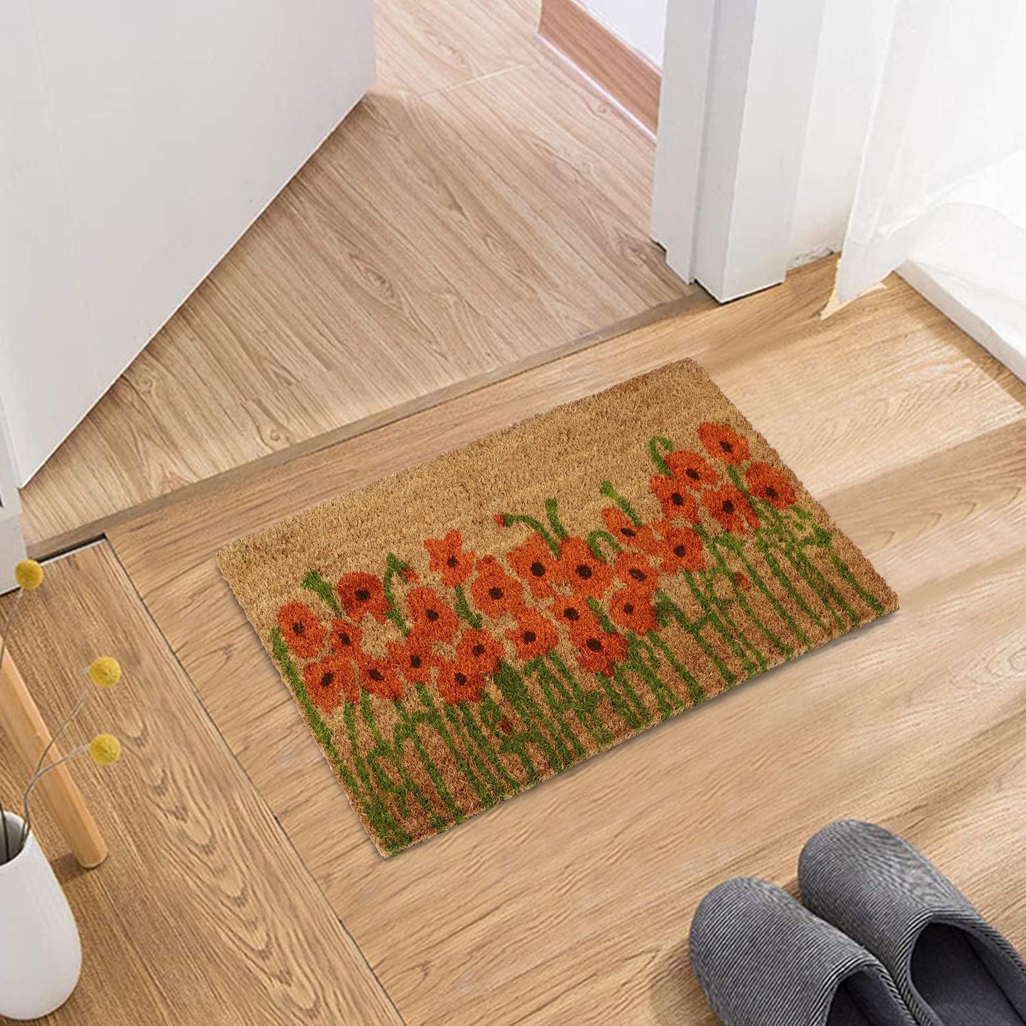 Coir Entrance Door Mat with Anti-Slip PVC Backing