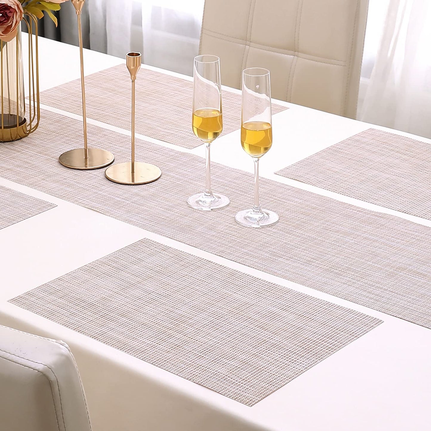 PVC Dining Table Mats, Beige