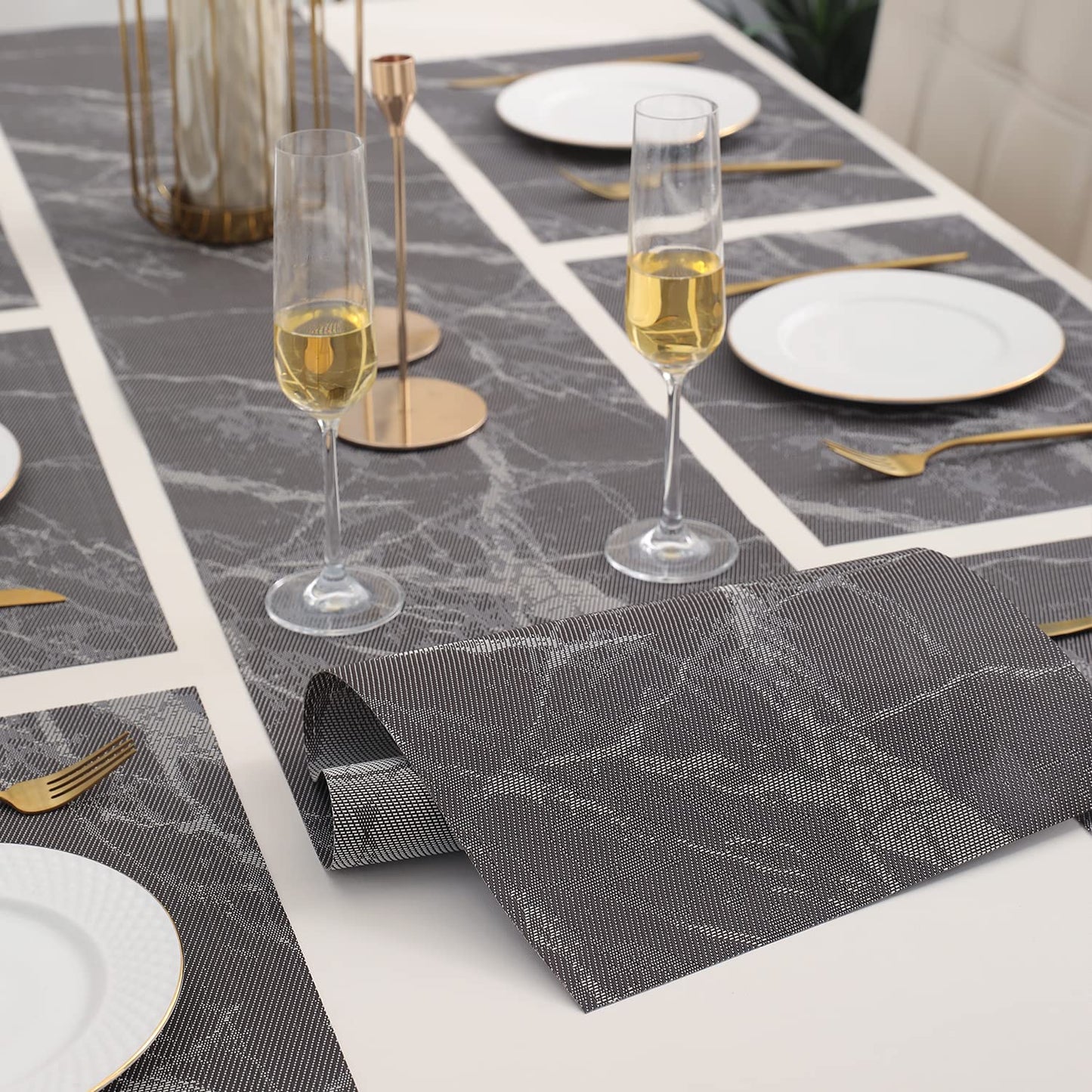 PVC Dining Table Mats, Espresso Brown