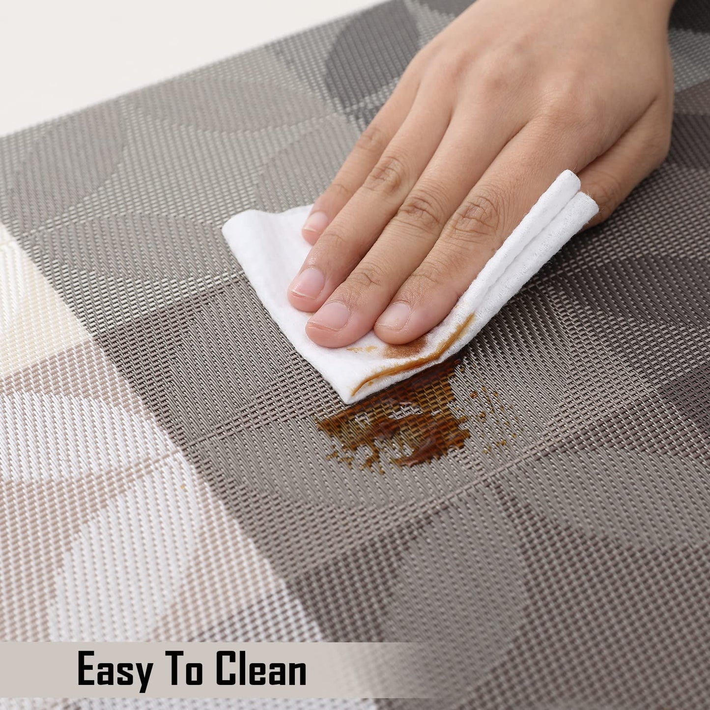 PVC Dining Table Mats, Geometric Grey