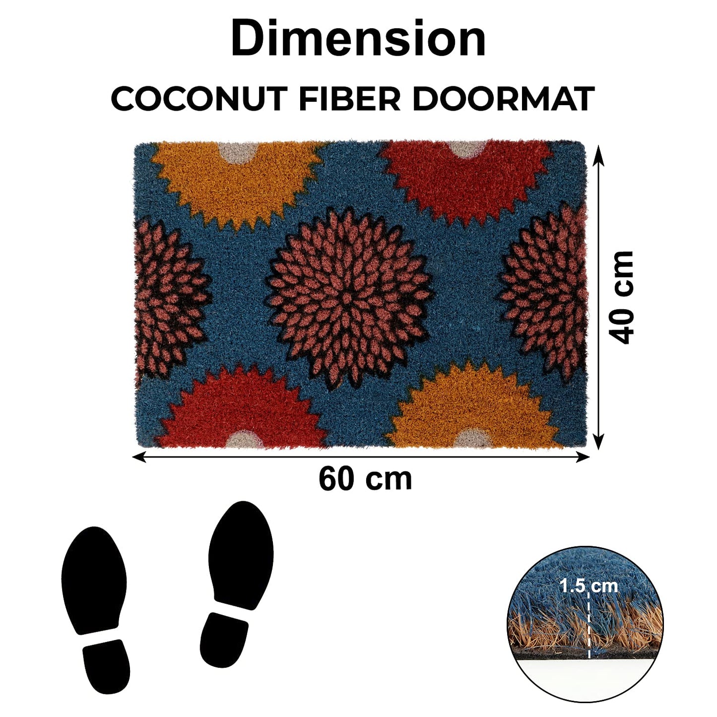 Coir Entrance Door Mat with Anti-Slip PVC Backing