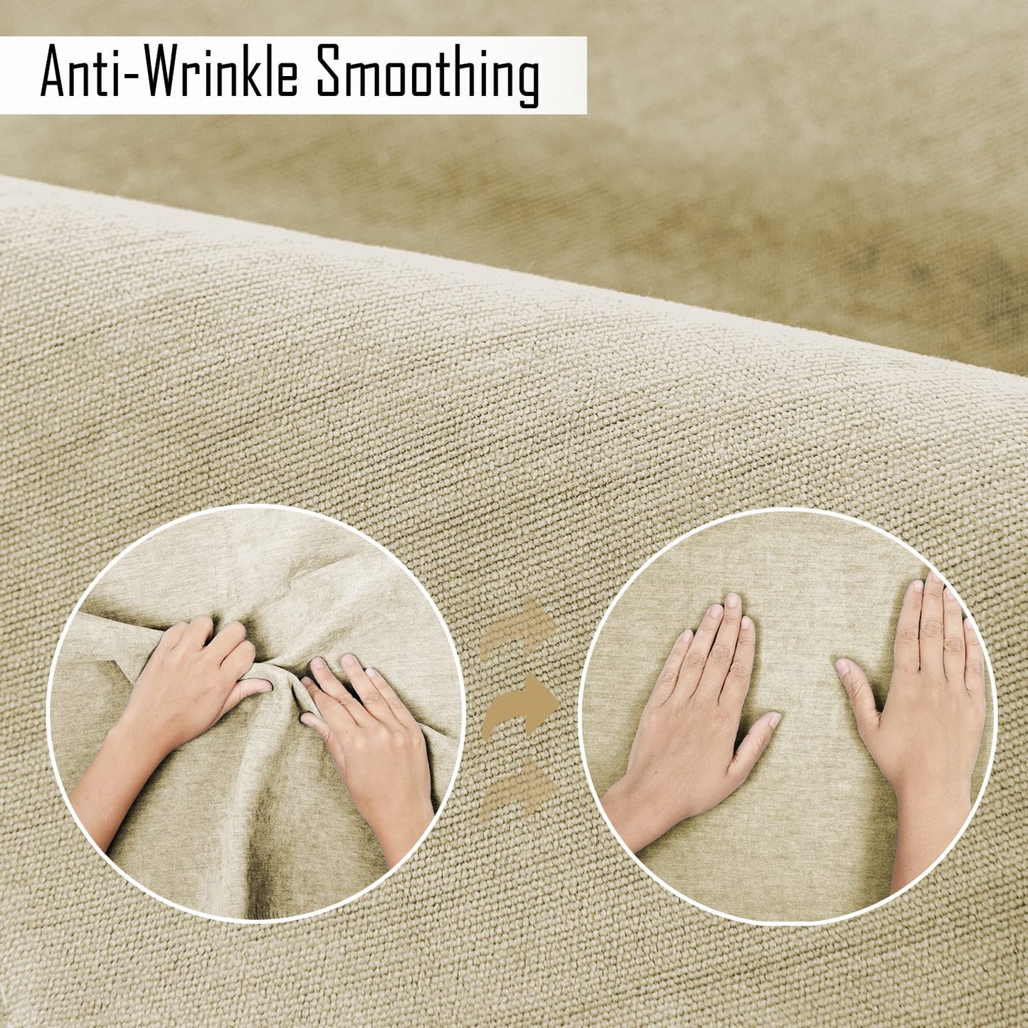 Premium Chenille Sofa Cover Mat with 2 Armrest Cover, Beige