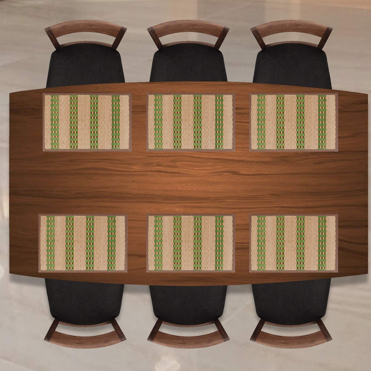 Heat Resistant Bamboo Dinner Mats, Green