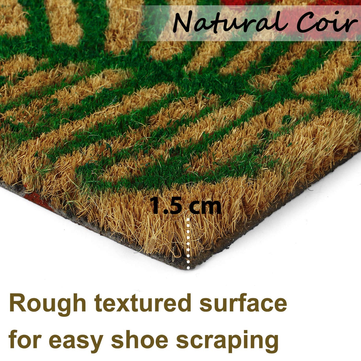 Coir Entrance Door Mat with Anti-Slip PVC Backing