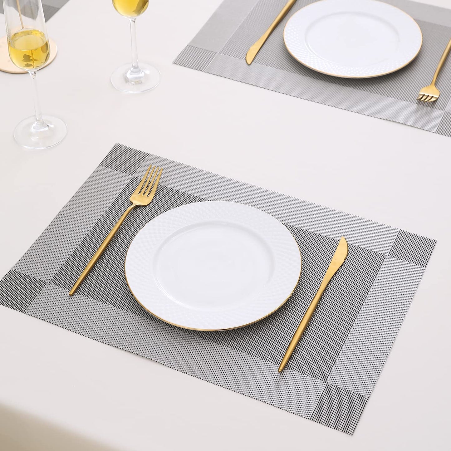 PVC Dining Table Mats, Grey