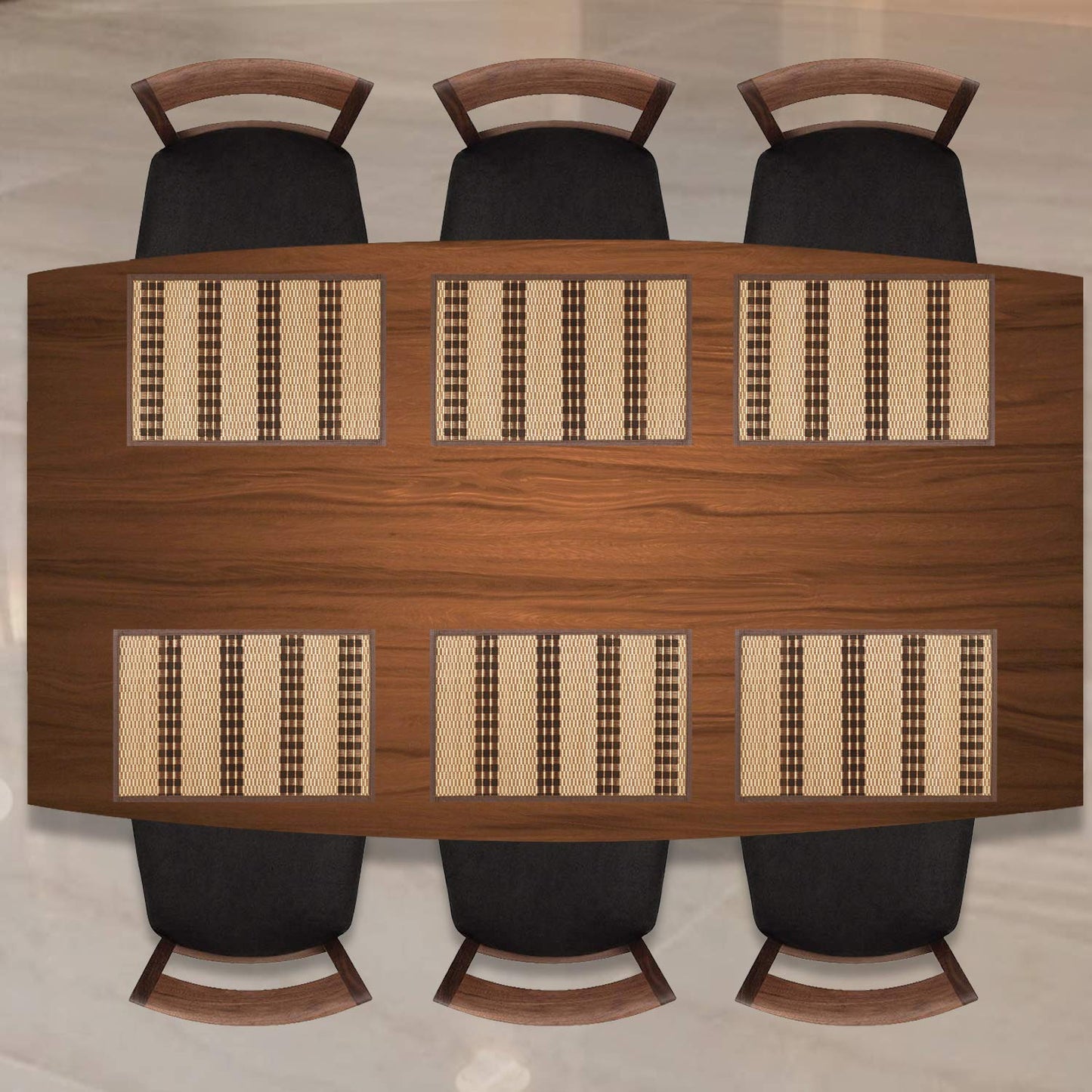 Heat Resistant Bamboo Dinner Mats, Brown