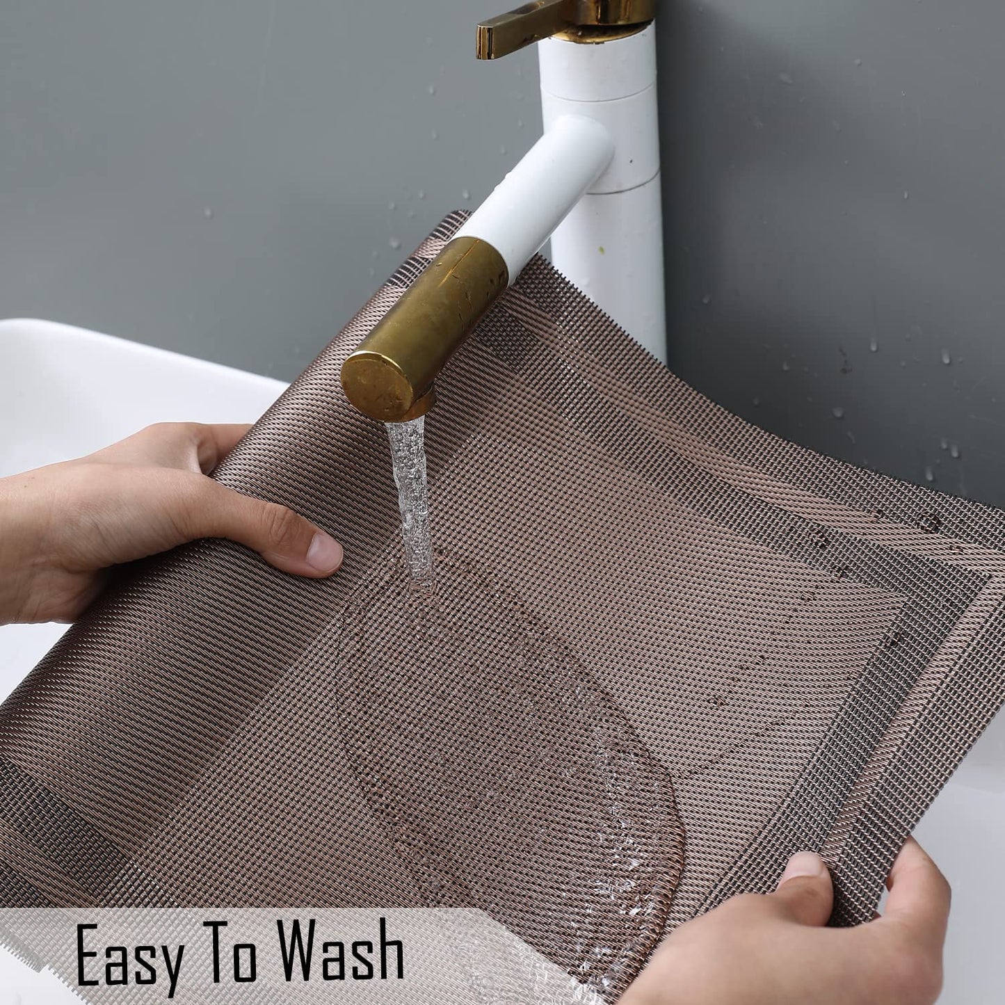 PVC Dining Table Mats, Copper Brown