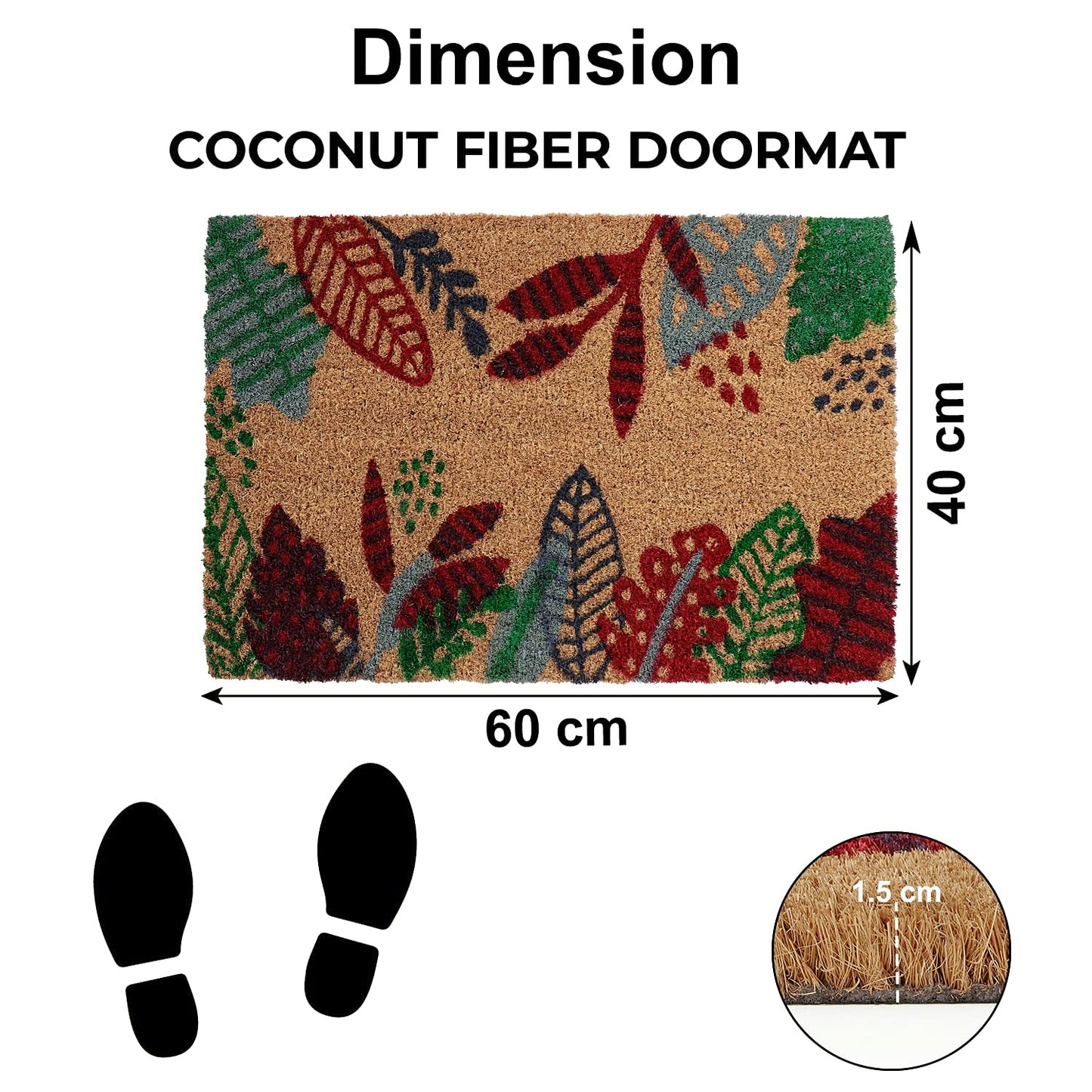 Coir Entrance Door Mat with Anti-Slip PVC Backing