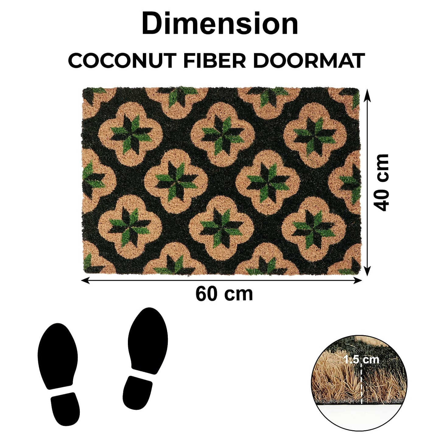 Coir Entrance Door Mat with Anti-Slip PVC Backing