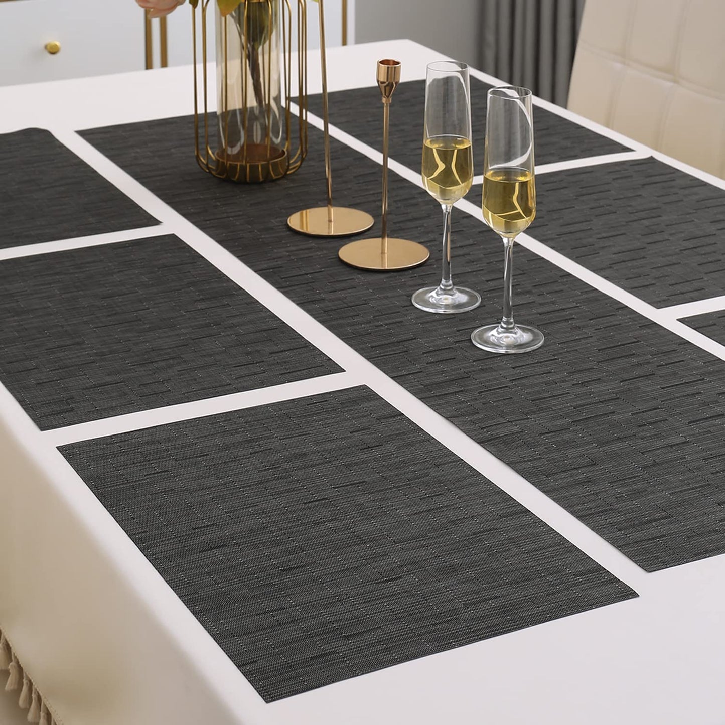 PVC Dining Table Mats, Black