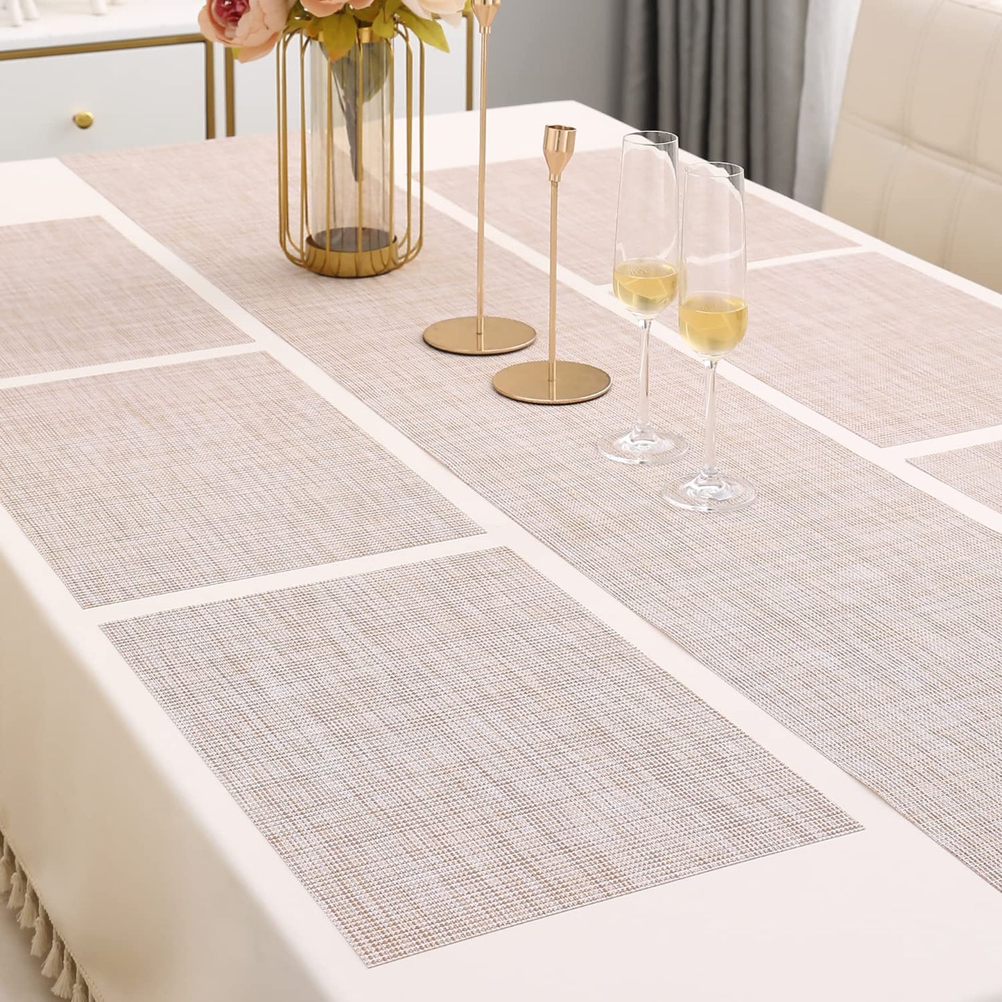 PVC Dining Table Mats, Beige