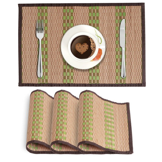 Heat Resistant Bamboo Dinner Mats, Green