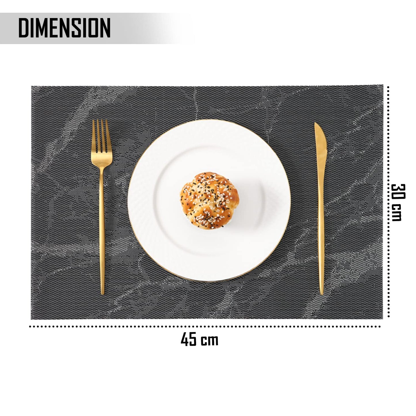 PVC Dining Table Mats, Black