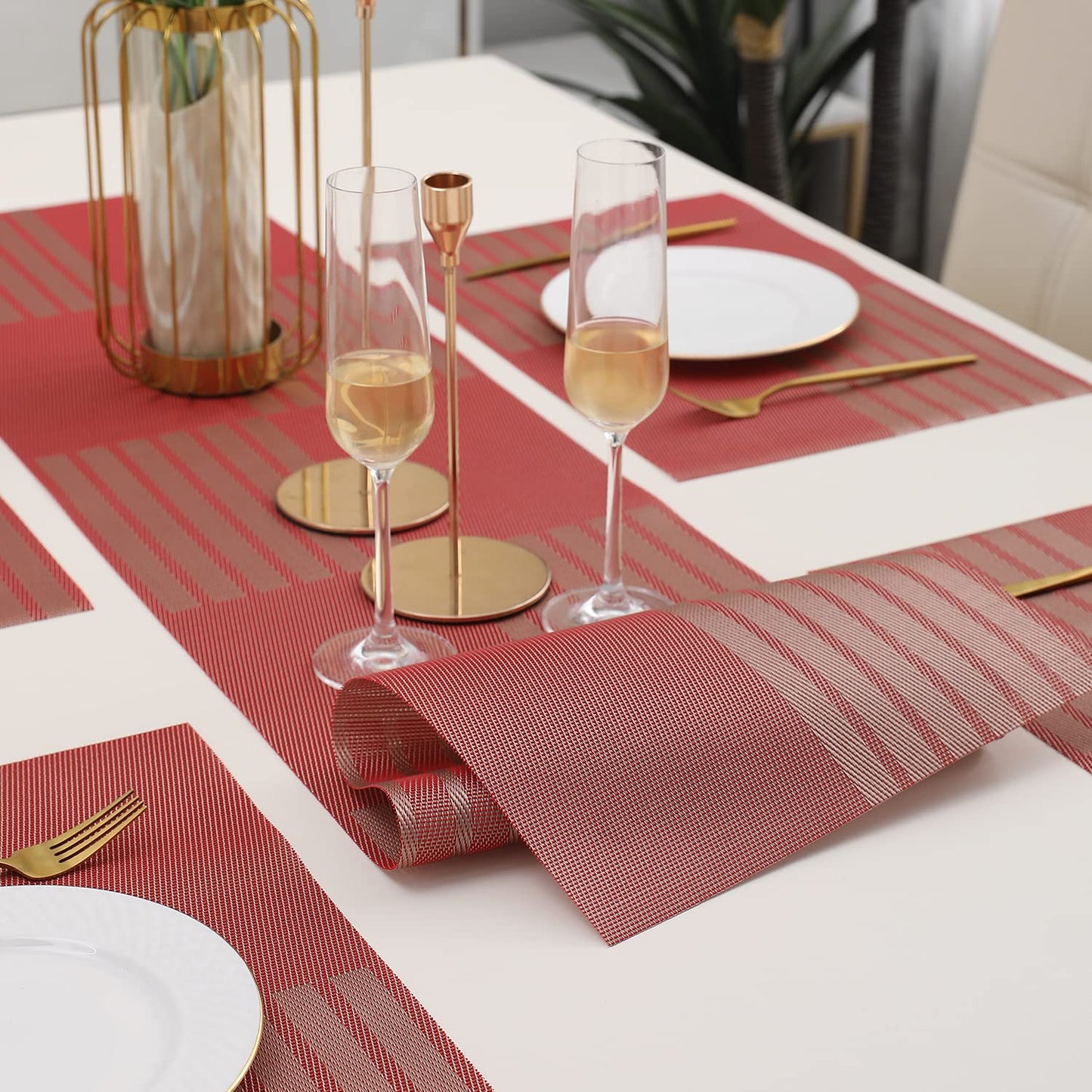 PVC Dining Table Mats, Red