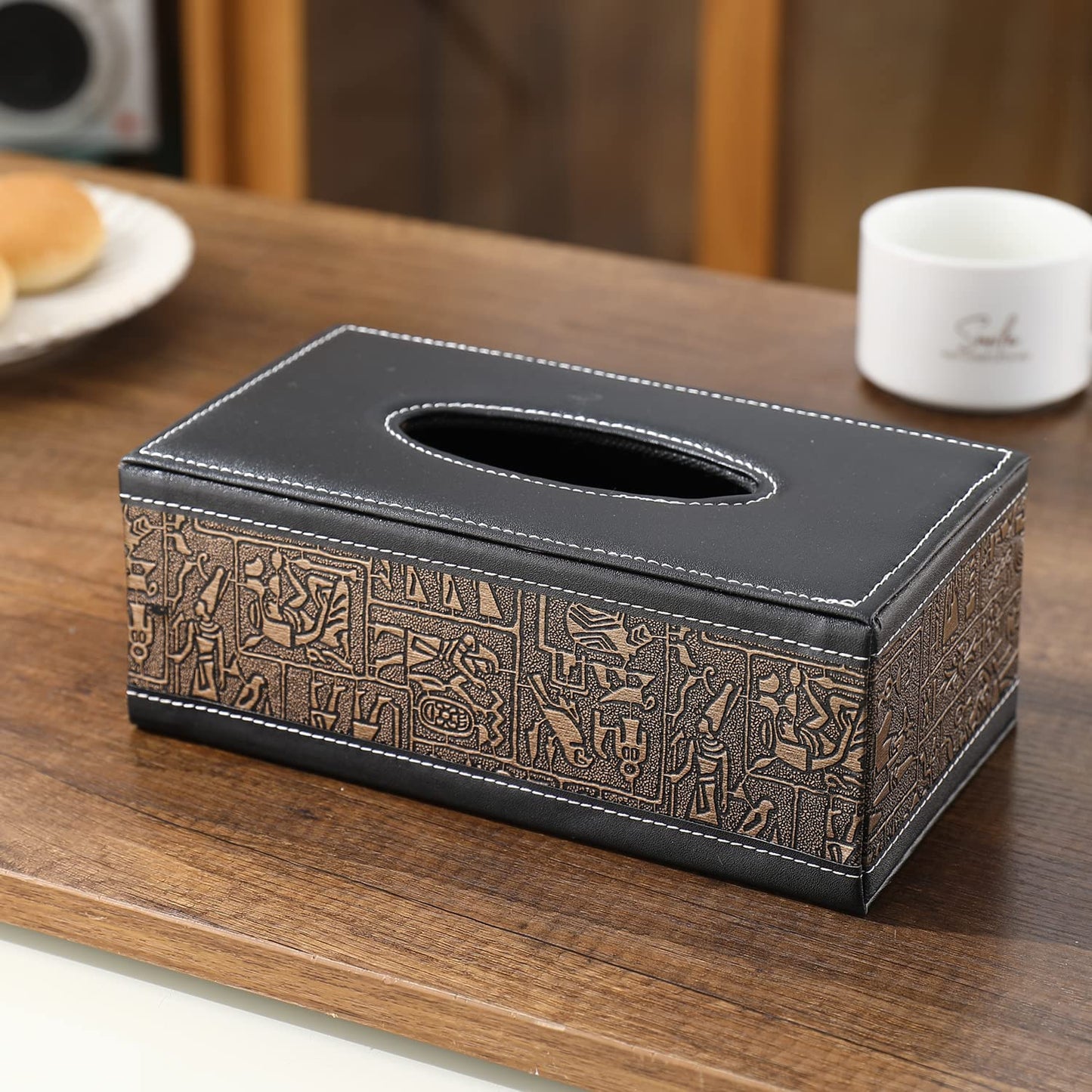 buy stylish premium metallic PU leather tissue holder | HOKIPO