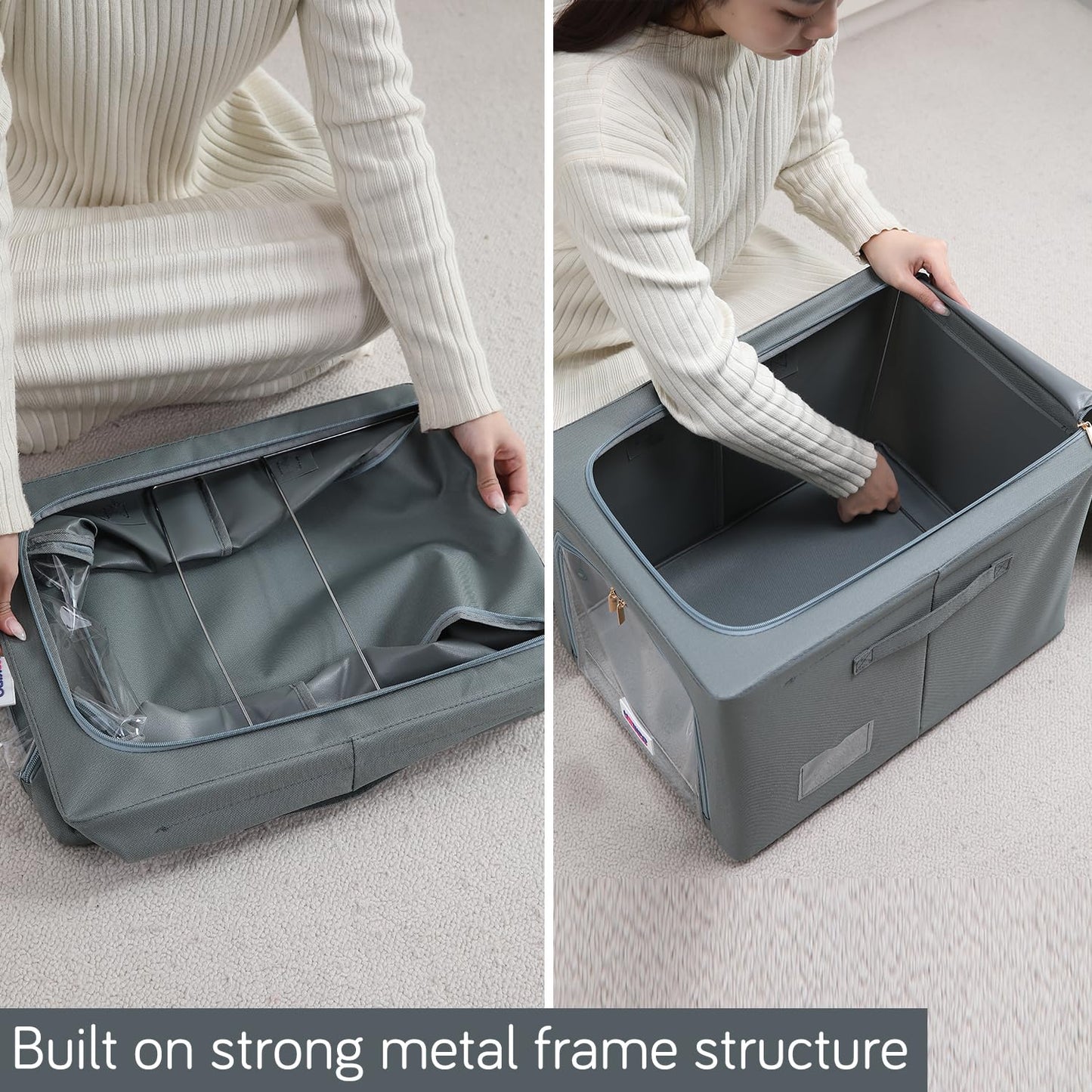 600D Oxford Fabric Wardrobe Organizer for Storage - Grey