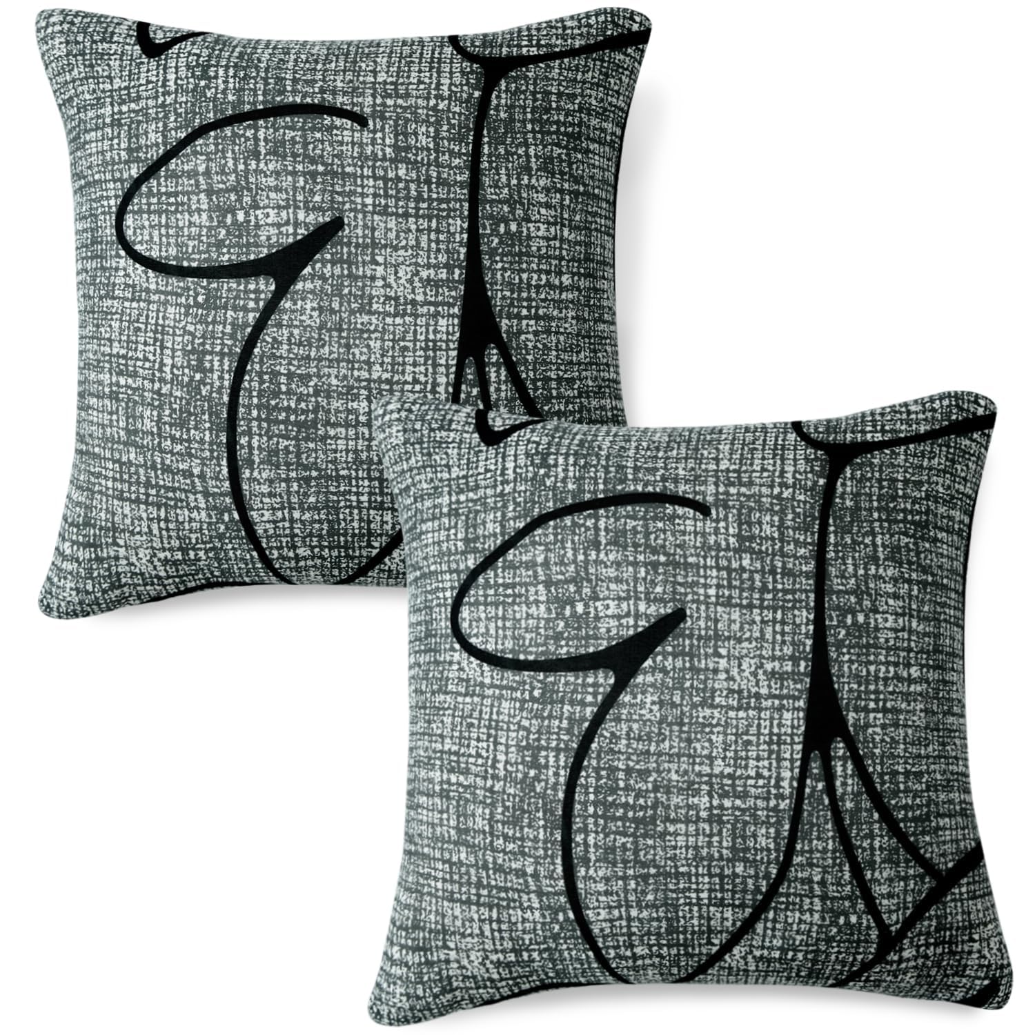 Cute Grey Abstract Floral print square pillow covers online