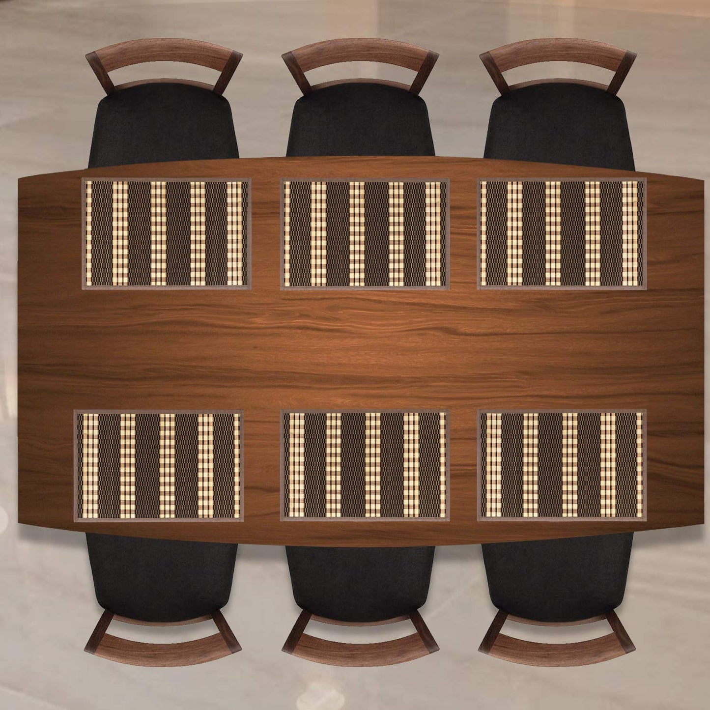 Heat Resistant Bamboo Dinner Mats, Dark Brown