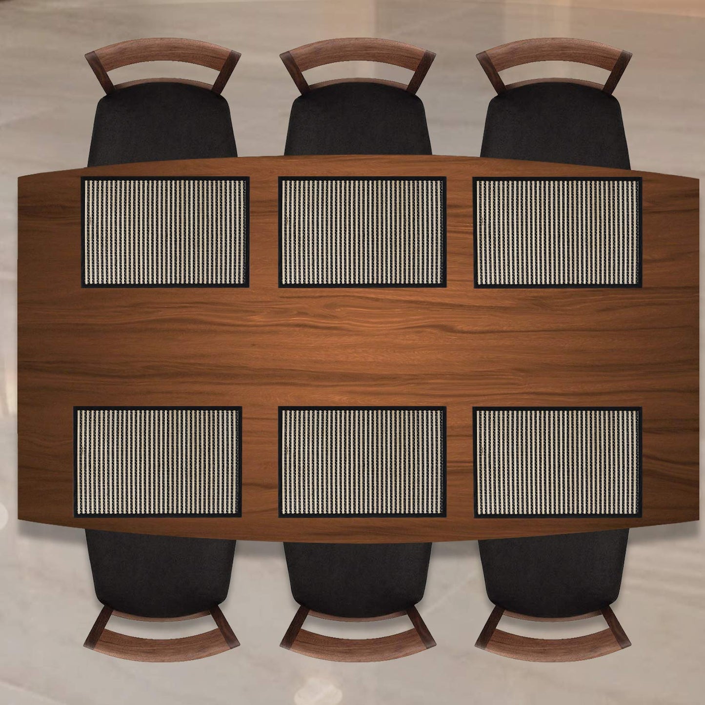 Heat Resistant Bamboo Dinner Mats, Black
