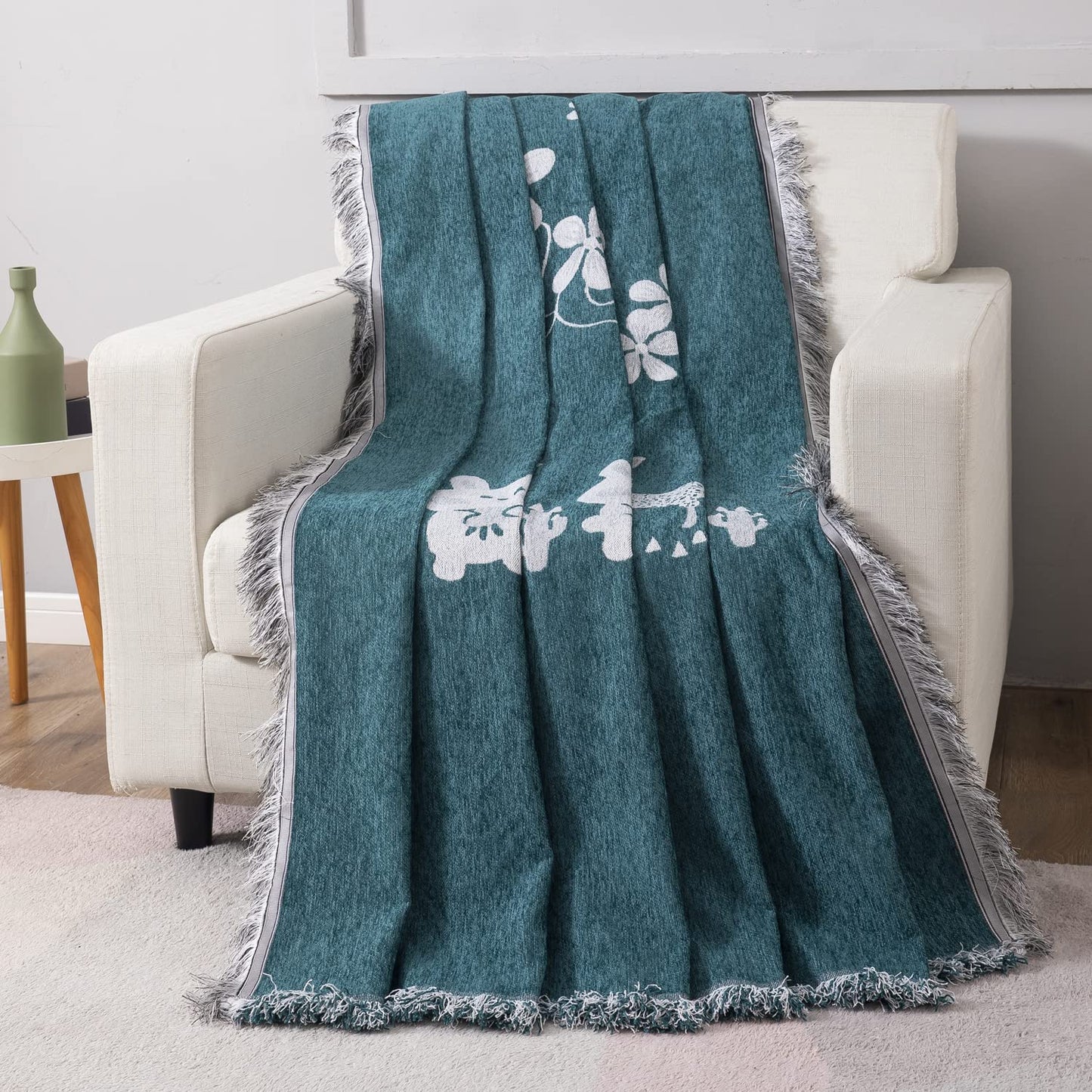Thick, Soft and Pet Friendly Chenille Sofa Cover Throw,