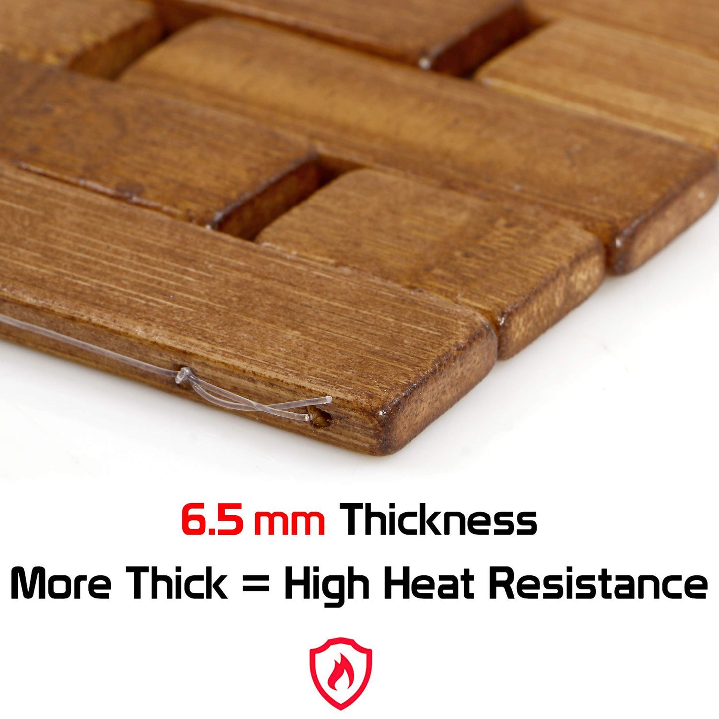 Square Bamboo Coaster, Pan Pot Holder, 18 x 18 cm, Pack of 2/4/6
