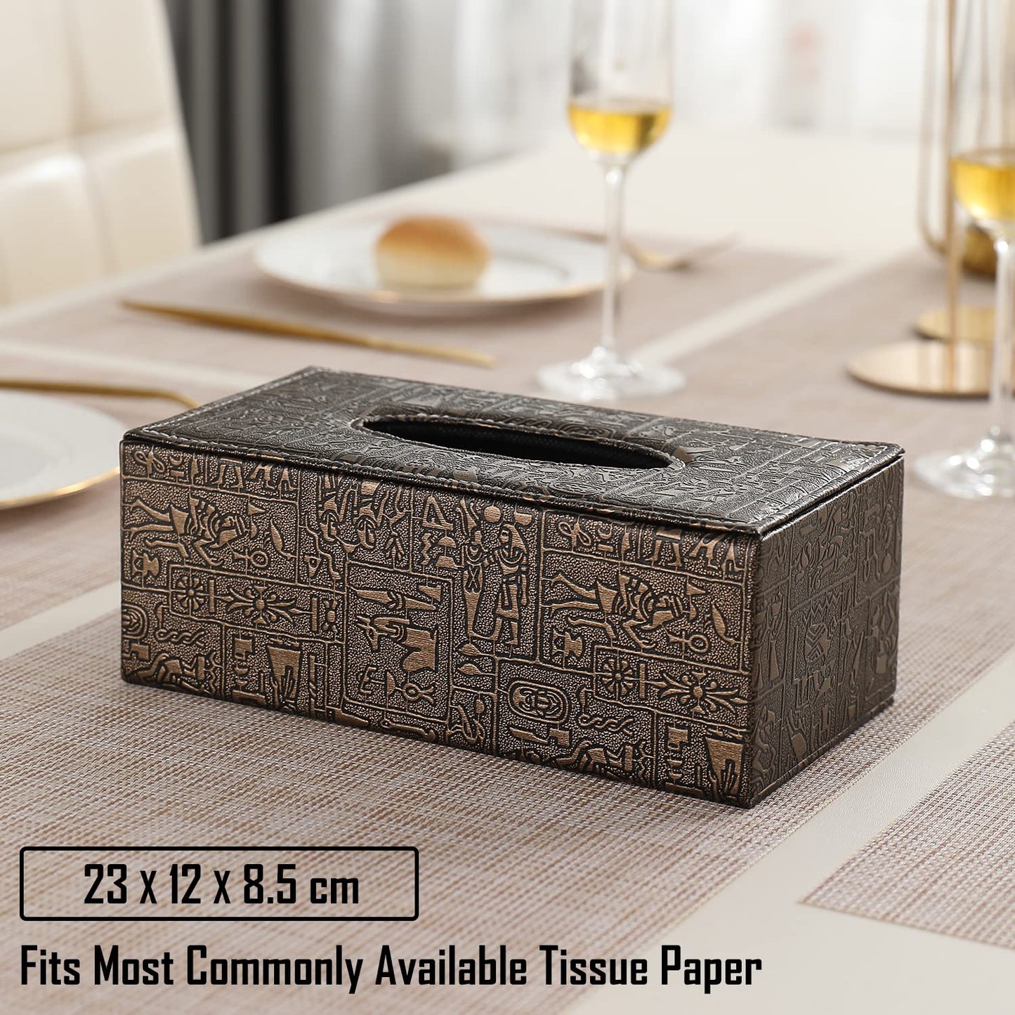 buy metallic leatherette tissue paper box | HOKIPO