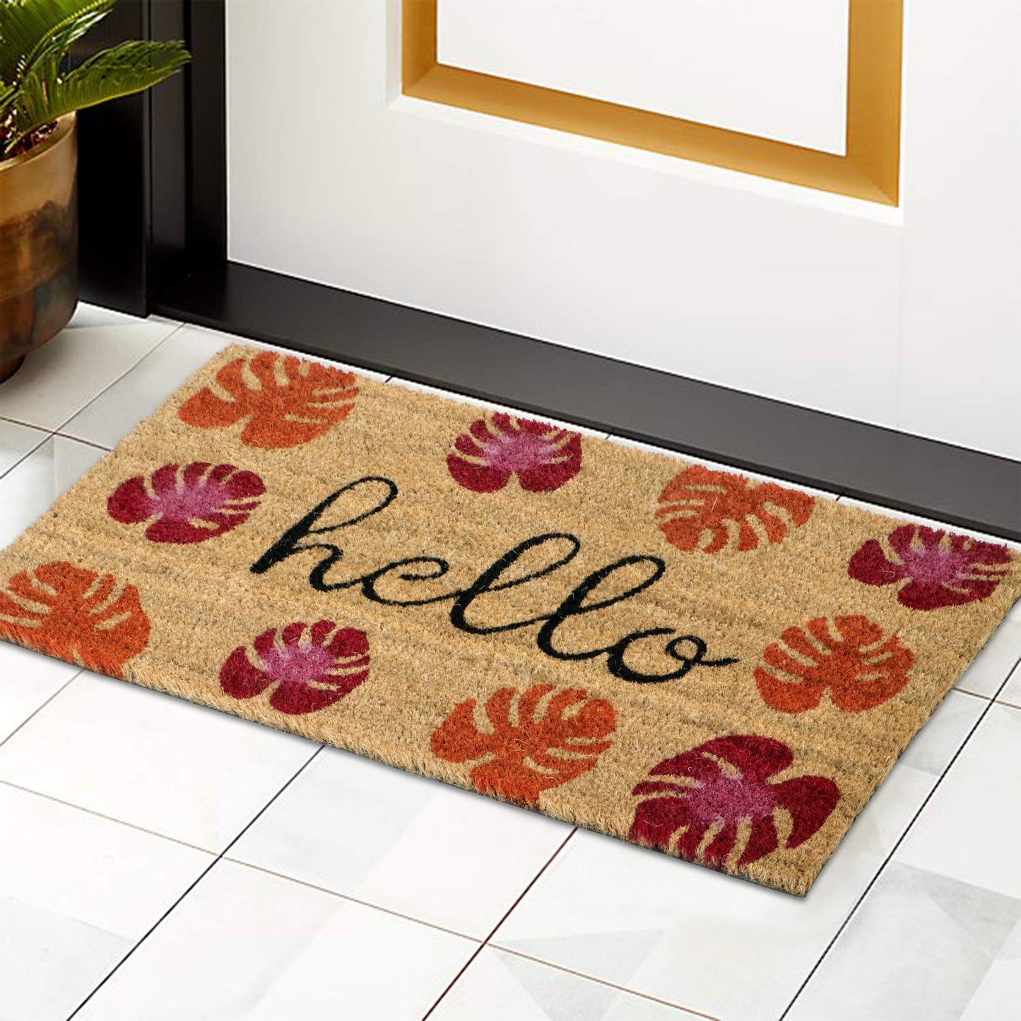 Coir Entrance Door Mat with Anti-Slip PVC Backing