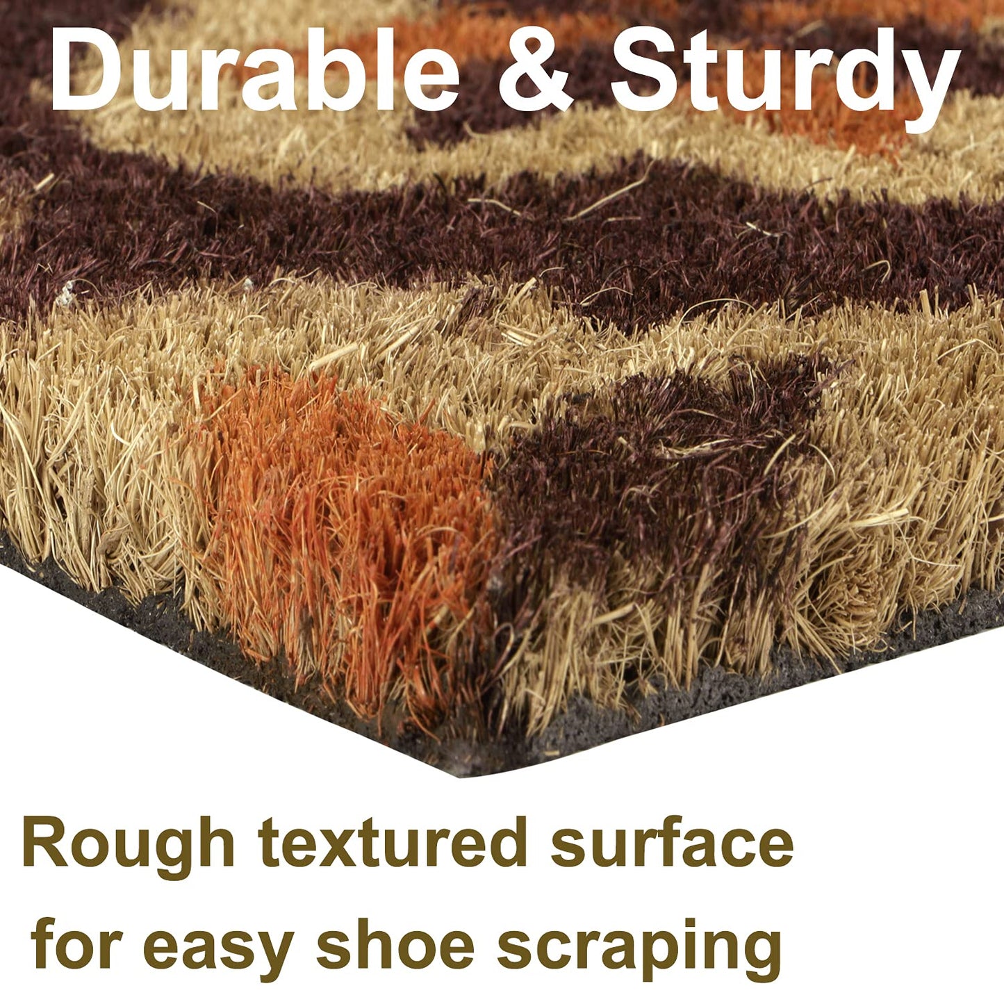 Coir Entrance Door Mat with Anti-Slip PVC Backing