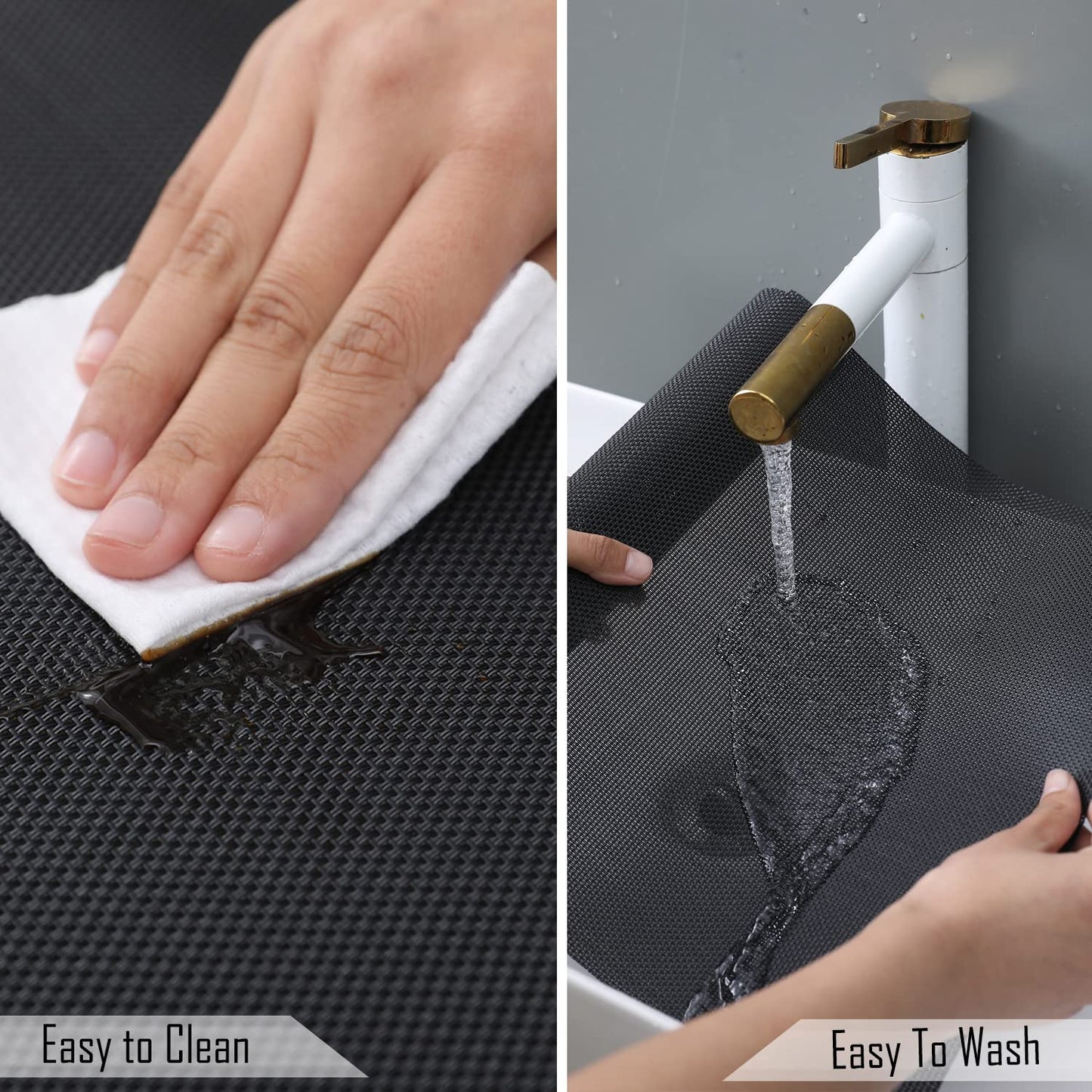 PVC Dining Table Mats, Jet Black