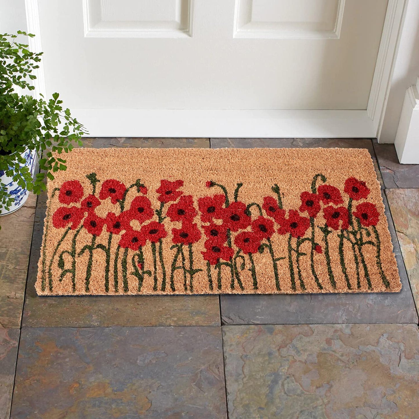 Coir Entrance Door Mat with Anti-Slip PVC Backing