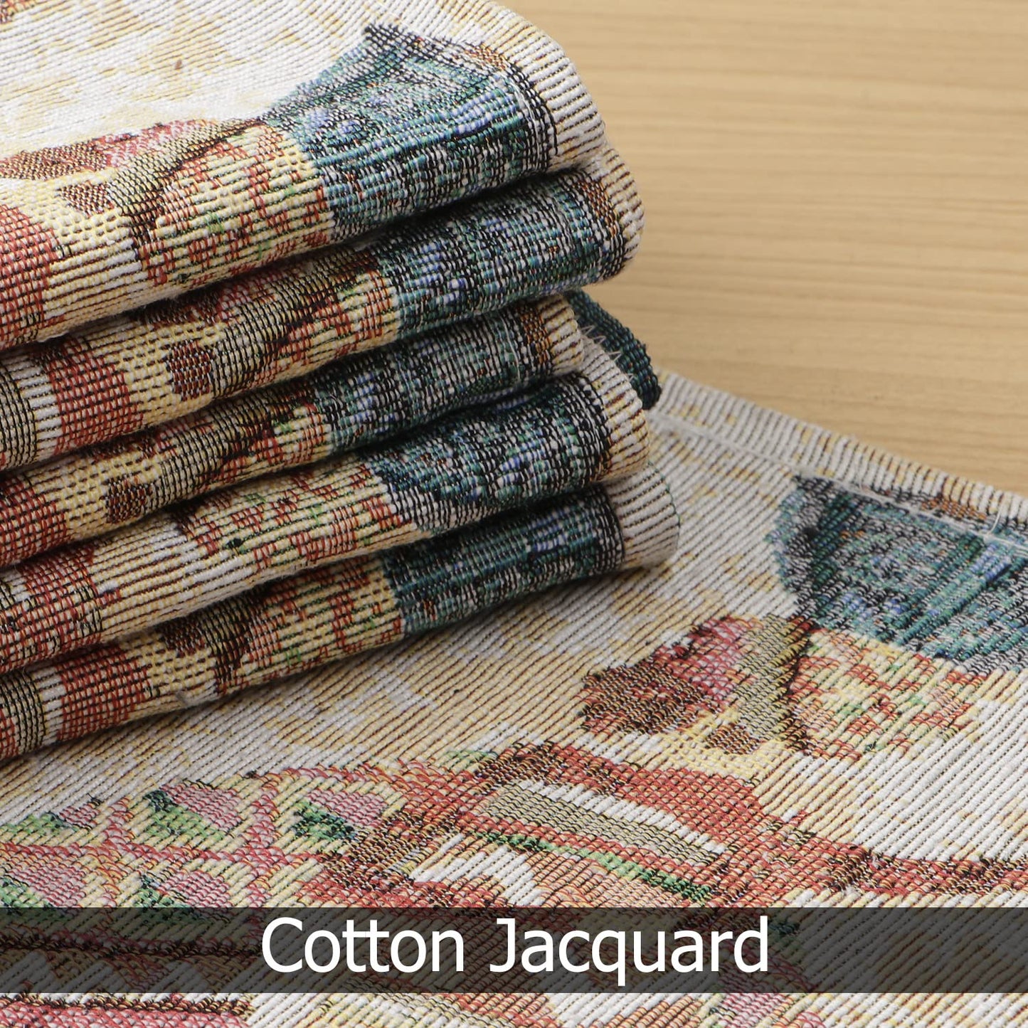 Cotton Jacquard Dining Table Mats, Multicolor Tribal Women