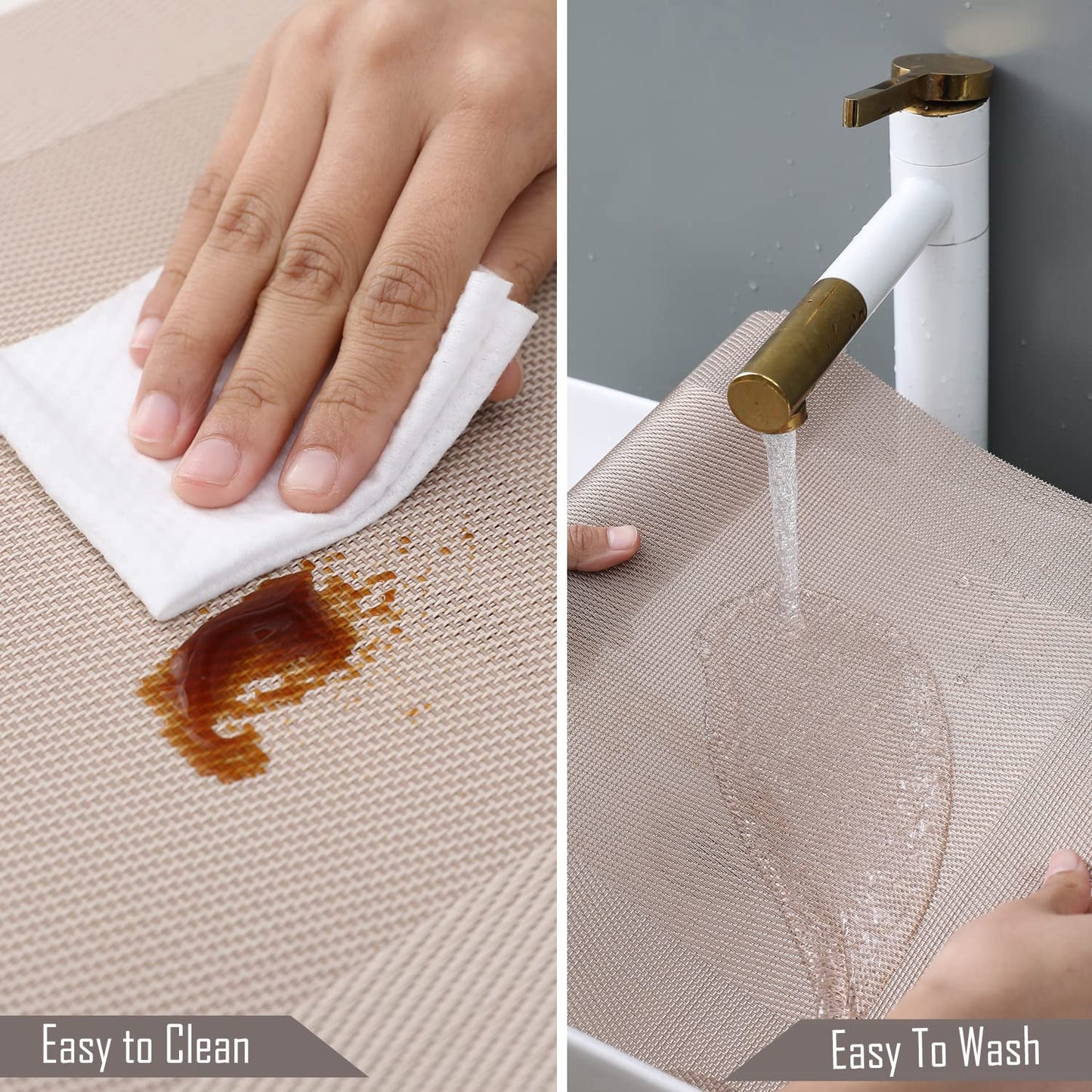 PVC Dining Table Mats, Copper Brown