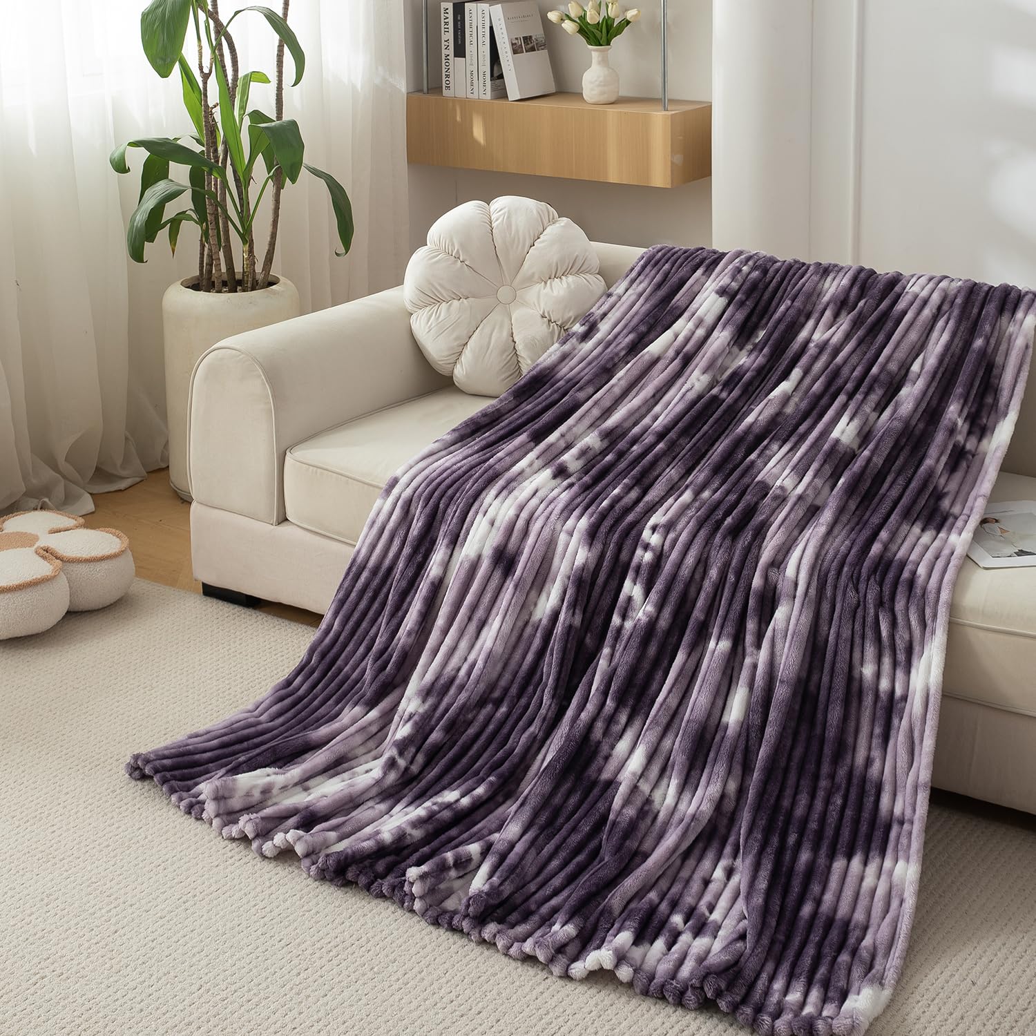 Buy Purple Fleece AC Blanket Double Bed Online | HOKIPO