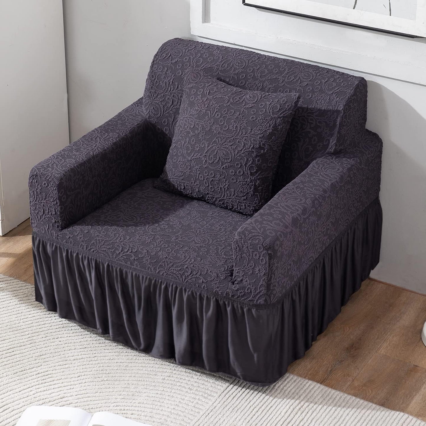 luxury elastic woven jacquard single sofa cover