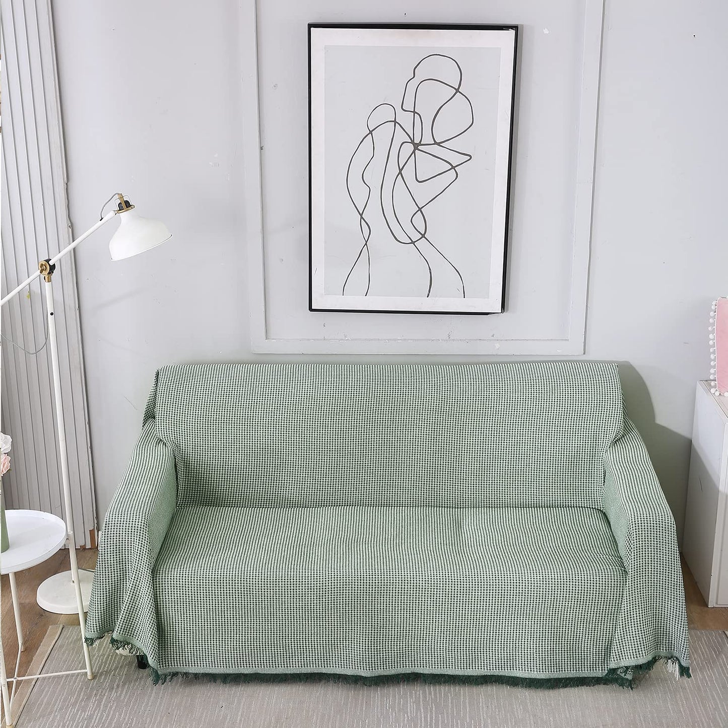 Bottle Green polycotton sofa throw cover is machine washable, available for 1, 2, 3 seater sofas