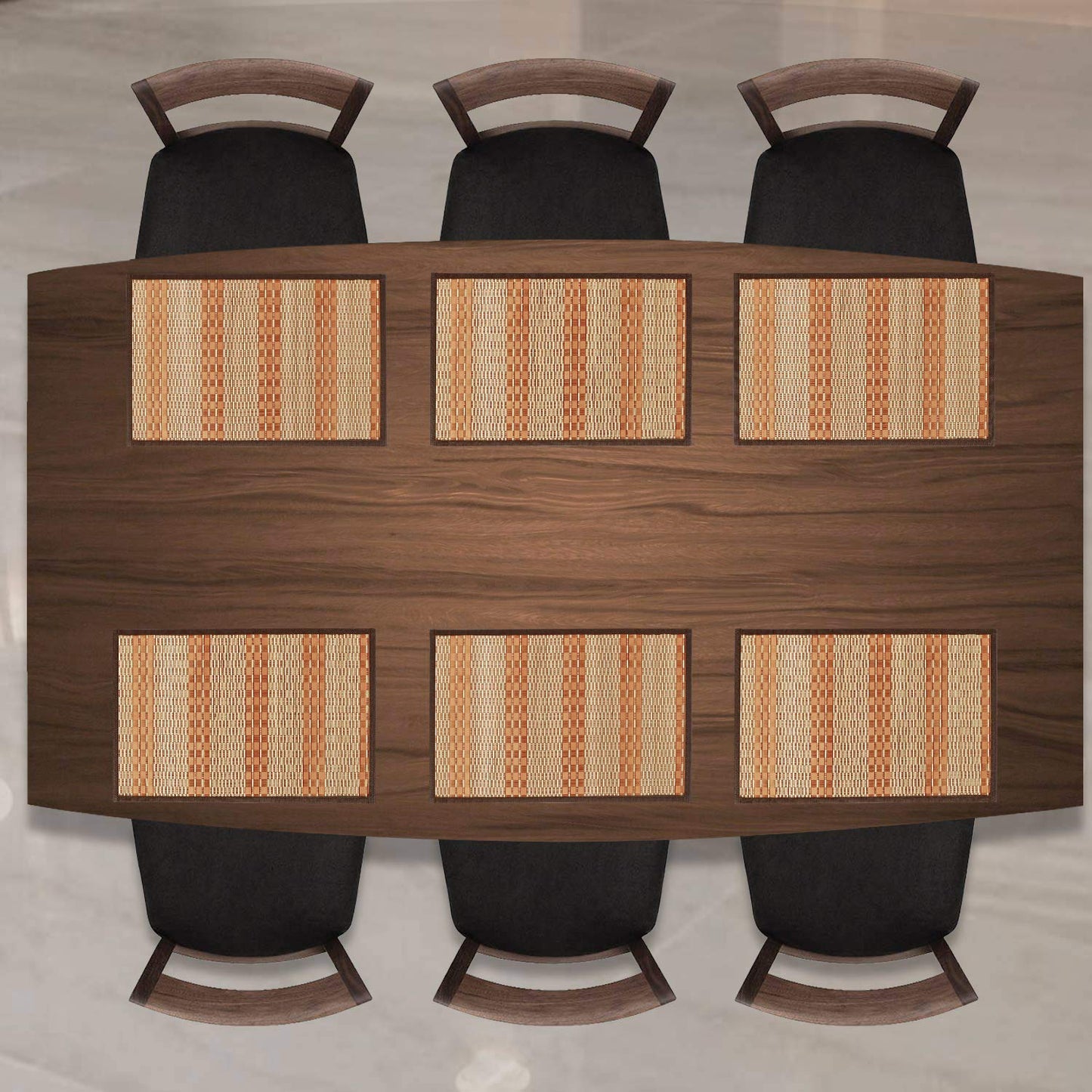 Heat Resistant Bamboo Dinner Mats, Orange