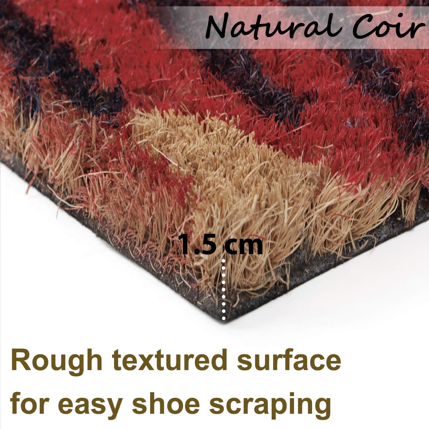 Coir Entrance Door Mat with Anti-Slip PVC Backing