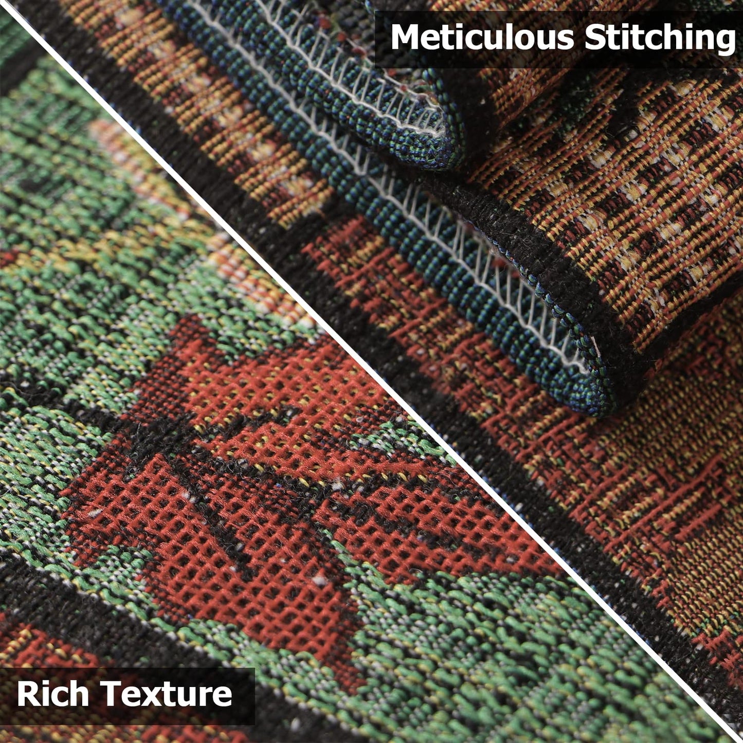 Cotton Jacquard Dining Table Mats, Multicolor Leaf