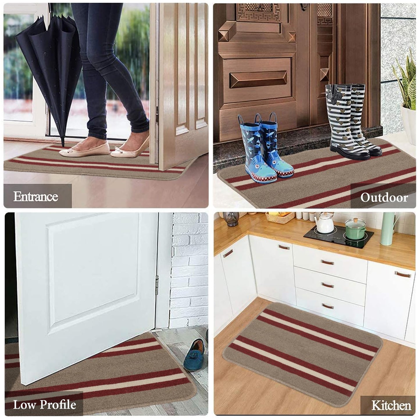 Doormat for Entrance, Size 45X75 cm, Brown