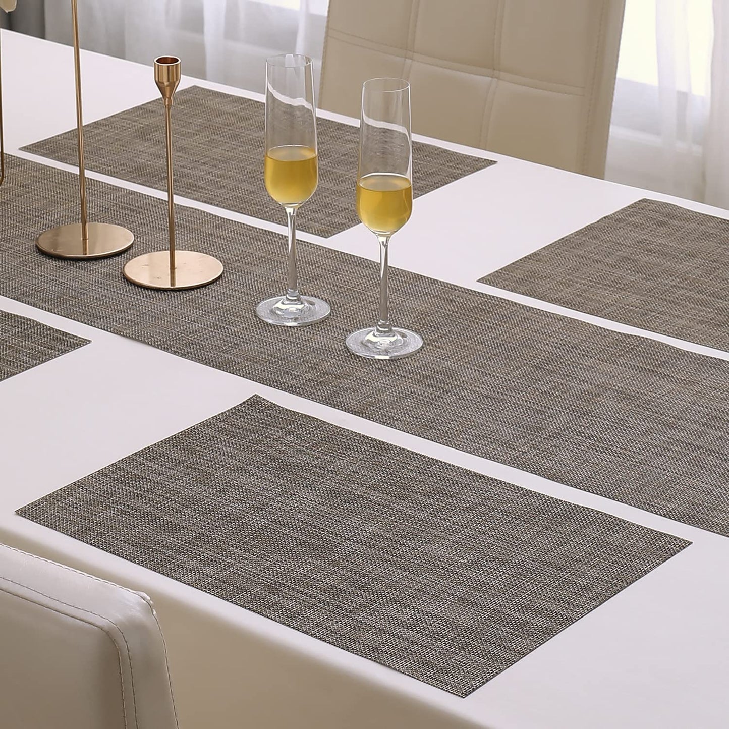 PVC Dining Table Mats, Ash Grey